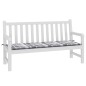 vidaXL Cuscino per Panca a Quadri Grigi 150x50x3 cm Tessuto Oxford