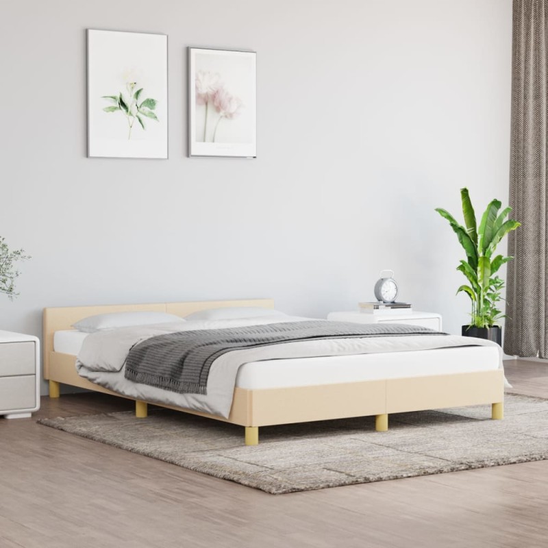 vidaXL Giroletto senza Materasso Crema 140x200 cm in Tessuto vidaXL Giroletto senza Materasso Crema 140x200 cm in Tessuto
