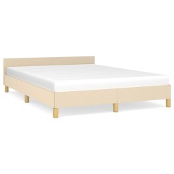 vidaXL Giroletto senza Materasso Crema 140x200 cm in Tessuto