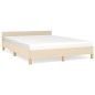 vidaXL Giroletto senza Materasso Crema 140x200 cm in Tessuto vidaXL Giroletto senza Materasso Crema 140x200 cm in Tessuto