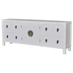 vidaXL Mobile Porta TV Bianco 110x24x48 cm in Legno Multistrato