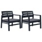 vidaXL Set Salotto da Giardino 3 pz in Plastica Antracite