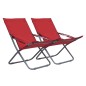 vidaXL Sedie da Spiaggia Pieghevoli 2 pz in Tessuto Rosso vidaXL Sedie da Spiaggia Pieghevoli 2 pz in Tessuto Rosso
