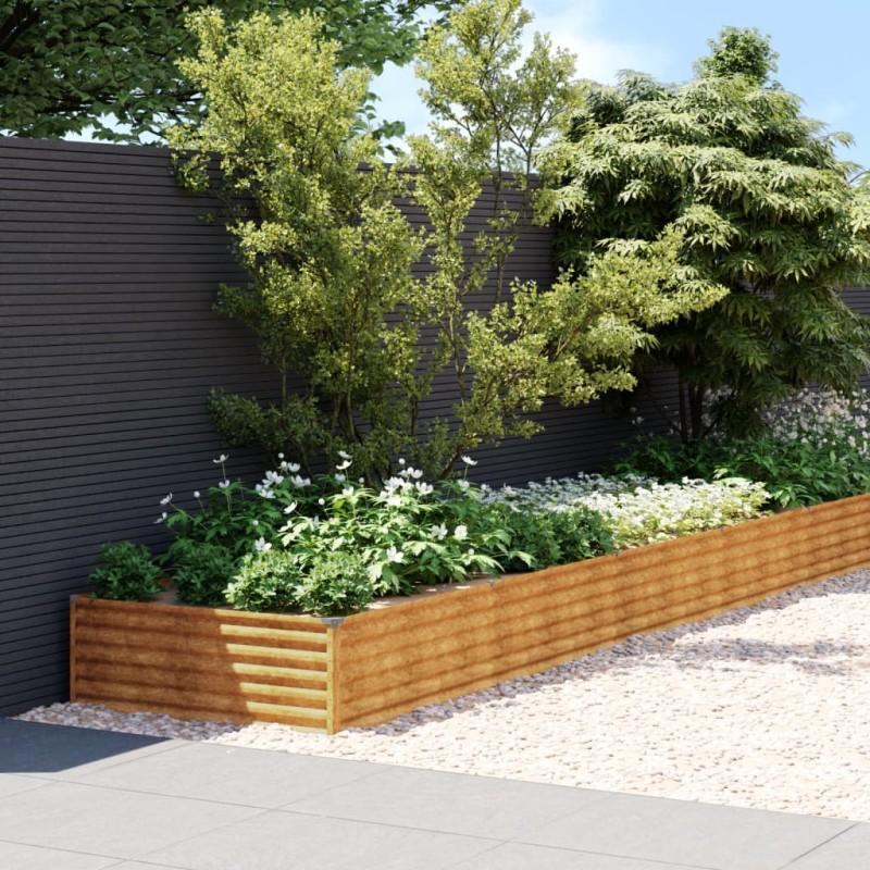 vidaXL Fioriera Rialzata da Giardino 960x100x36 cm in Acciaio Corten vidaXL Fioriera Rialzata da Giardino 960x100x36 cm in Acciaio Corten