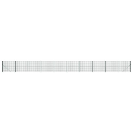 vidaXL Recinzione Metallica con Flangia Verde 1,4x25 m