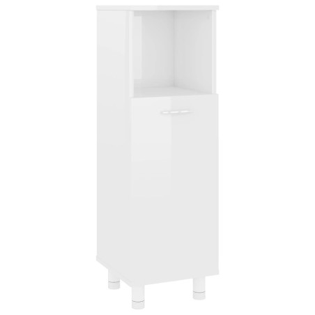 Armadio da Bagno Bianco Lucido 30x30x95 cm in Truciolato