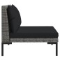 vidaXL Set Divani da Giardino 3 pz Grigio Scuro Polyrattan Mezzo Tondo vidaXL Set Divani da Giardino 3 pz Grigio Scuro Polyrattan Mezzo Tondo