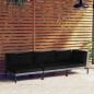 vidaXL Set Divani da Giardino 3 pz Grigio Scuro Polyrattan Mezzo Tondo vidaXL Set Divani da Giardino 3 pz Grigio Scuro Polyrattan Mezzo Tondo