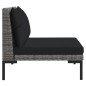 vidaXL Set Divani da Giardino 3 pz Grigio Scuro Polyrattan Mezzo Tondo vidaXL Set Divani da Giardino 3 pz Grigio Scuro Polyrattan Mezzo Tondo