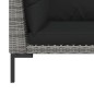 vidaXL Set Divani da Giardino 3 pz Grigio Scuro Polyrattan Mezzo Tondo vidaXL Set Divani da Giardino 3 pz Grigio Scuro Polyrattan Mezzo Tondo