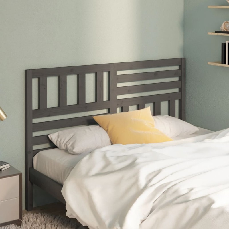 Testiera Letto Grigia 166x4x100cm in Legno Massello di Pino Testiera Letto Grigia 166x4x100cm in Legno Massello di Pino