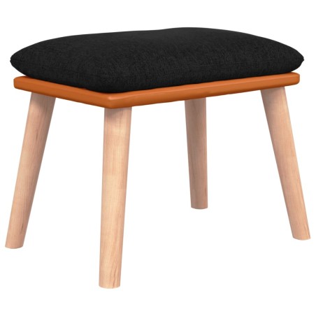 vidaXL Poggiapiedi Nero 45x29,5x35 cm in Tessuto e Similpelle