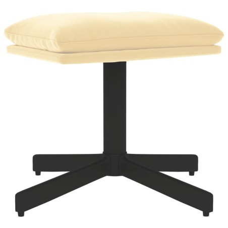 vidaXL Poggiapiedi Bianco Crema 60x60x36 cm in Velluto