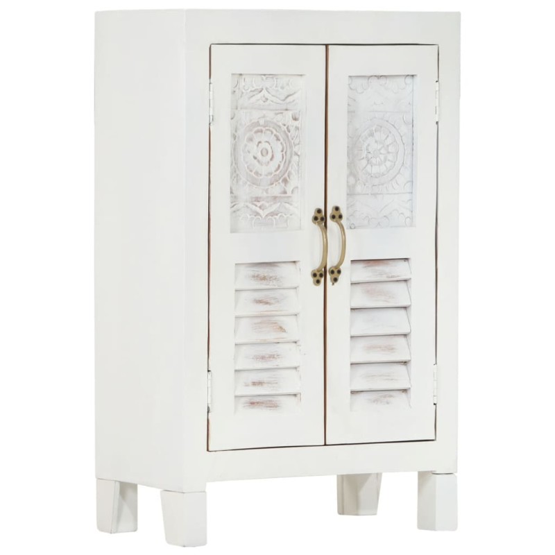 vidaXL Credenza Bianca 55x30x90 cm in Legno Massello di Acacia vidaXL Credenza Bianca 55x30x90 cm in Legno Massello di Acacia