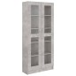 Armadio con Vetrina Grigio Cemento 82,5x30,5x185,5cm Truciolato