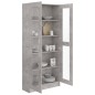 Armadio con Vetrina Grigio Cemento 82,5x30,5x185,5cm Truciolato