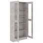 Armadio con Vetrina Grigio Cemento 82,5x30,5x185,5cm Truciolato