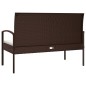vidaXL Panca da Giardino con Cuscino Marrone 105 cm in Polyrattan vidaXL Panca da Giardino con Cuscino Marrone 105 cm in Polyrattan