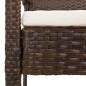 vidaXL Panca da Giardino con Cuscino Marrone 105 cm in Polyrattan vidaXL Panca da Giardino con Cuscino Marrone 105 cm in Polyrattan