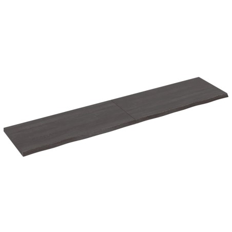 vidaXL Ripiano Marrone Scuro 220x50x(2-4) cm Massello Rovere Trattato