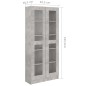 Armadio con Vetrina Grigio Cemento 82,5x30,5x185,5cm Truciolato