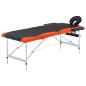 vidaXL Lettino da Massaggio a 2 Sezioni in Alluminio Nero e Arancio vidaXL Lettino da Massaggio a 2 Sezioni in Alluminio Nero e Arancio