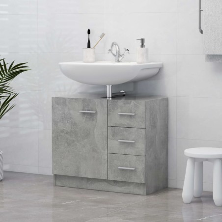 Mobile Sottolavabo Grigio Cemento 63x30x54 cm in Truciolato