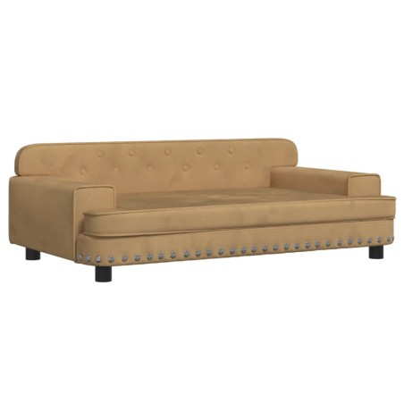 vidaXL Lettino per Cani Marrone 90x53x30 cm in Velluto