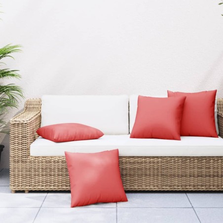 vidaXL Cuscini Decorativi 4 pz Rossi 40x40 cm in Tessuto