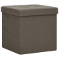 vidaXL Pouf con Contenitore Pieghevoli 2 pz Marroni in Simil Lino vidaXL Pouf con Contenitore Pieghevoli 2 pz Marroni in Simil Lino