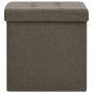 vidaXL Pouf con Contenitore Pieghevoli 2 pz Marroni in Simil Lino vidaXL Pouf con Contenitore Pieghevoli 2 pz Marroni in Simil Lino