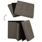 vidaXL Pouf con Contenitore Pieghevoli 2 pz Marroni in Simil Lino vidaXL Pouf con Contenitore Pieghevoli 2 pz Marroni in Simil Lino