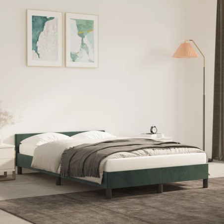 vidaXL Giroletto con Testiera Verde Scuro 120x200 cm in Velluto