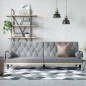 vidaXL Divano Letto con Braccioli Grigio Chiaro in Tessuto vidaXL Divano Letto con Braccioli Grigio Chiaro in Tessuto