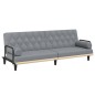 vidaXL Divano Letto con Braccioli Grigio Chiaro in Tessuto vidaXL Divano Letto con Braccioli Grigio Chiaro in Tessuto