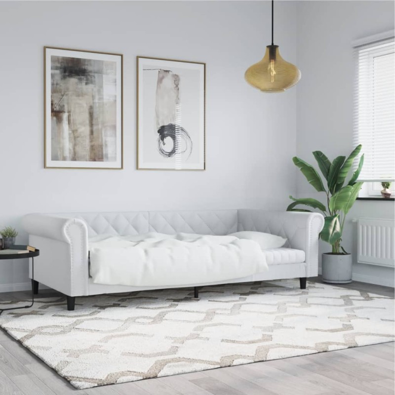vidaXL Letto da Giorno Bianco 100x200 cm in Similpelle vidaXL Letto da Giorno Bianco 100x200 cm in Similpelle