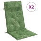vidaXL Cuscini Sedia Schienale Alto 2 pz Motivo Foglie Tessuto Oxford