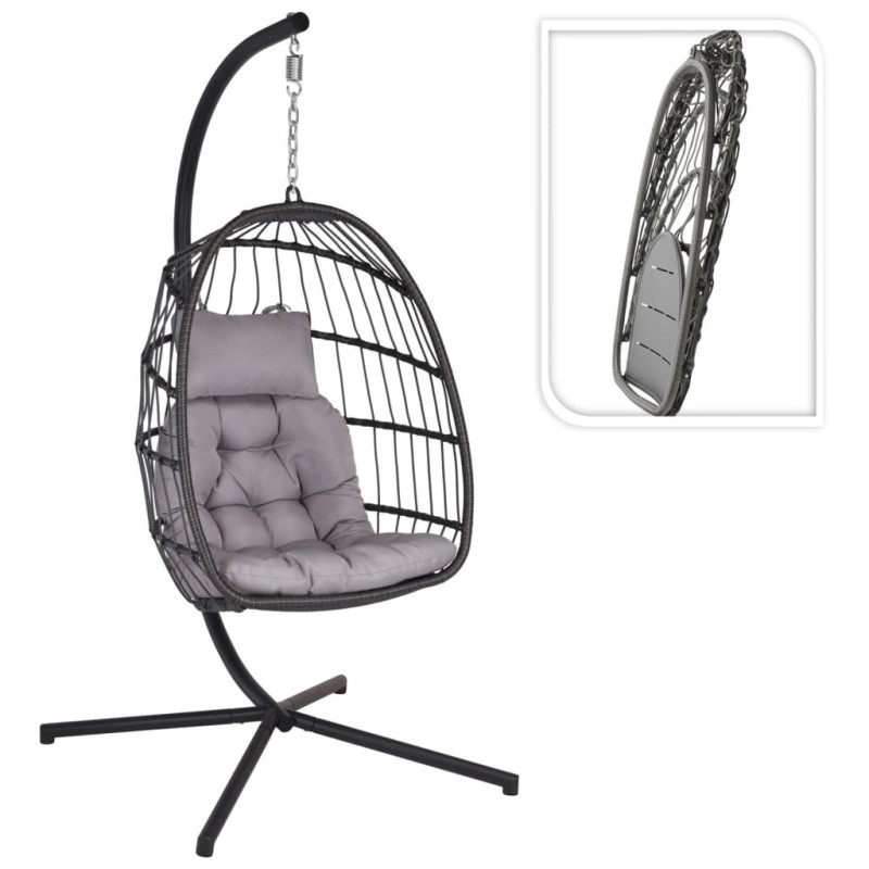 ProGarden Sedia a Sospensione con Base Grigio Scuro ProGarden Sedia a Sospensione con Base Grigio Scuro