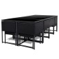 vidaXL Set da Pranzo da Giardino 13 pz con Cuscini in Polyrattan Nero