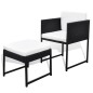vidaXL Set da Pranzo da Giardino 13 pz con Cuscini in Polyrattan Nero