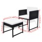 vidaXL Set da Pranzo da Giardino 13 pz con Cuscini in Polyrattan Nero
