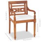 vidaXL Set da Pranzo da Giardino 4 pz con Cuscini in Massello di Teak vidaXL Set da Pranzo da Giardino 4 pz con Cuscini in Massello di Teak