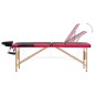 vidaXL Lettino Massaggio Pieghevole a 3 Sezioni Legno Nero e Rosa vidaXL Lettino Massaggio Pieghevole a 3 Sezioni Legno Nero e Rosa