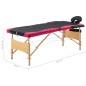 vidaXL Lettino Massaggio Pieghevole a 3 Sezioni Legno Nero e Rosa vidaXL Lettino Massaggio Pieghevole a 3 Sezioni Legno Nero e Rosa