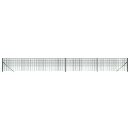 vidaXL Recinzione Metallica con Flangia Verde 0,8x10 m