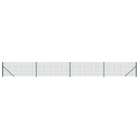 vidaXL Recinzione Metallica con Flangia Verde 1x10 m