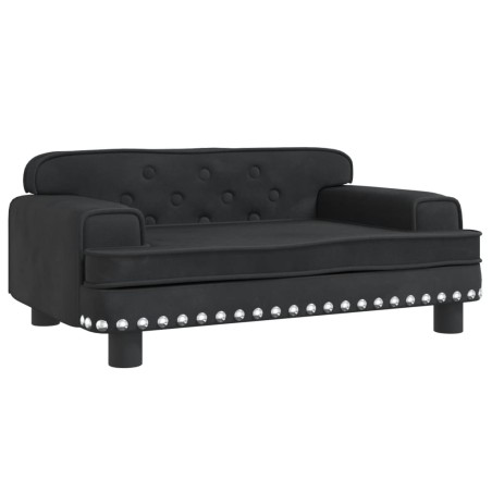 vidaXL Lettino per Cani Nero 70x45x30 cm in Velluto