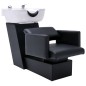 vidaXL Poltrona e Lavatesta Shampoo Nero Bianco 129x59x82cm Similpelle vidaXL Poltrona e Lavatesta Shampoo Nero Bianco 129x59x82cm Similpelle