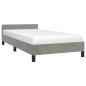 vidaXL Giroletto con Testiera Grigio Chiaro 90x190 cm in Velluto vidaXL Giroletto con Testiera Grigio Chiaro 90x190 cm in Velluto
