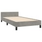 vidaXL Giroletto con Testiera Grigio Chiaro 90x190 cm in Velluto vidaXL Giroletto con Testiera Grigio Chiaro 90x190 cm in Velluto